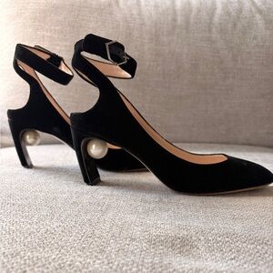 Nicholas Kirkwood Black Heels with Pearl Accent -Lola pearl heels